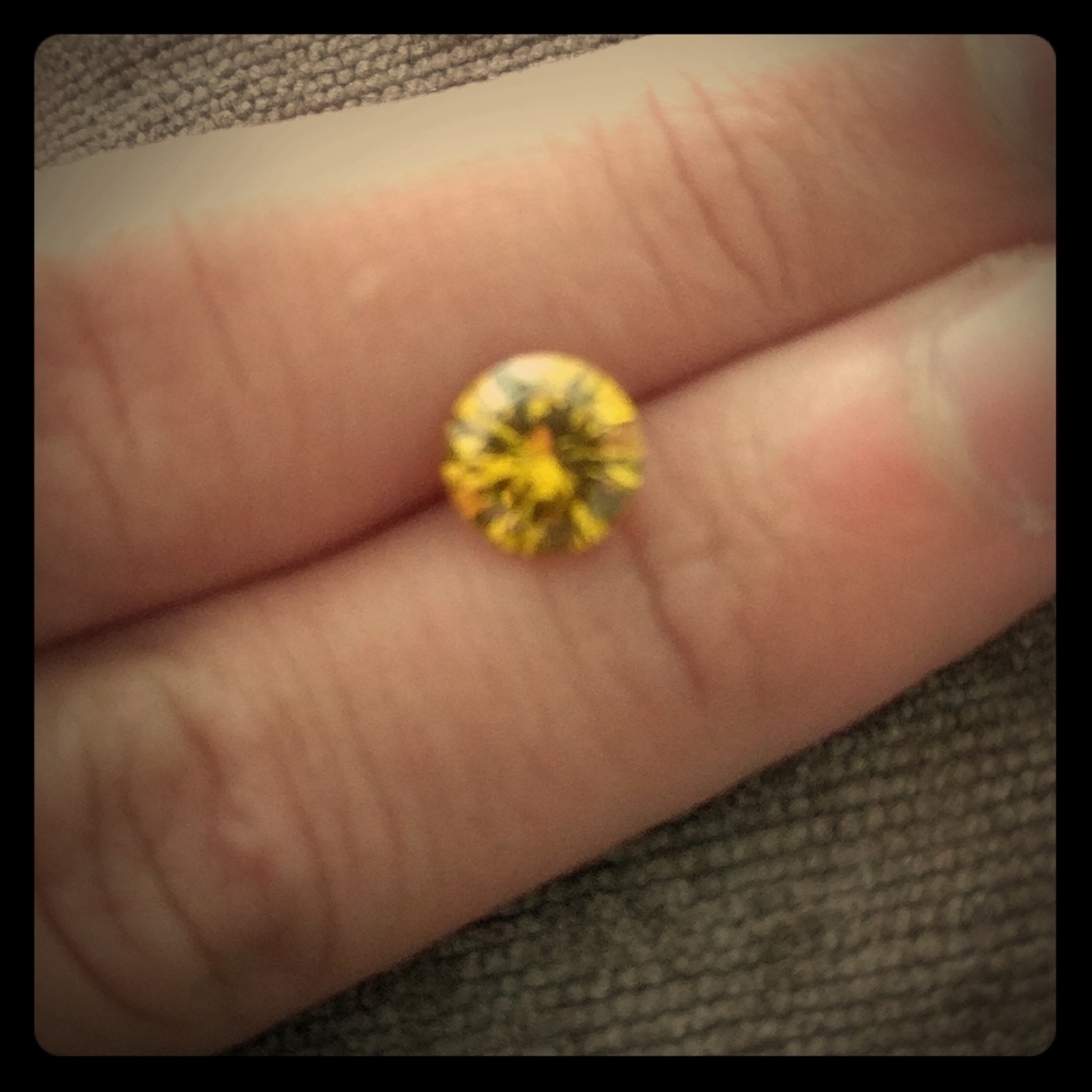 One carat vivid yellow citrine